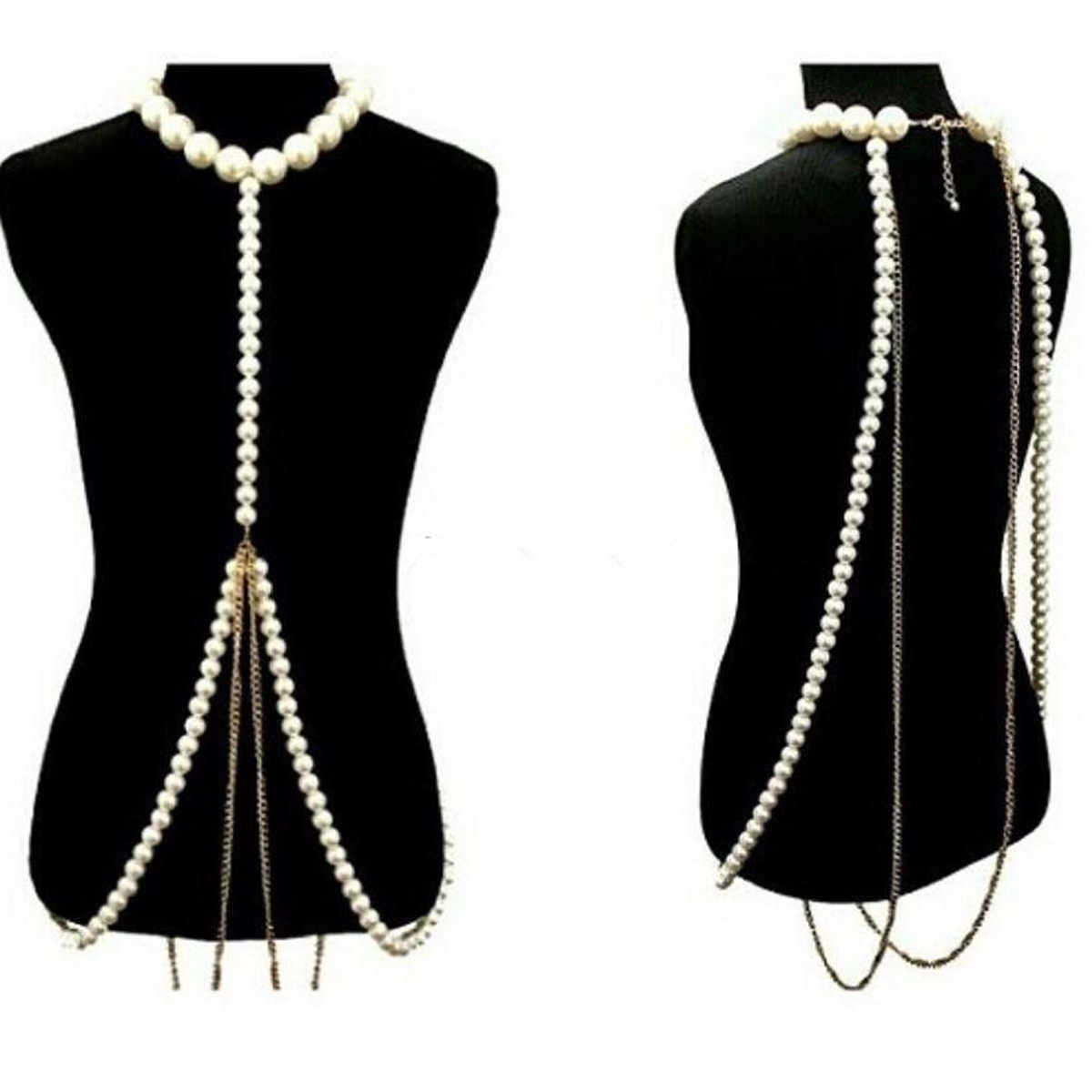 Body Jewelry Charms - 豪華なパールゴールドチェーンボディチェーン、ファッショナブルなエスニックチャーム、高級感あふれる雰囲気のジュエリーアクセサリー