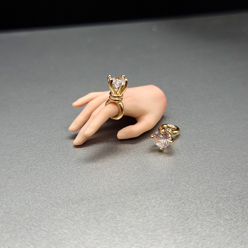 Body Jewelry Real Diamonds - 1/3 スケールミニジュエリーダイヤモンドリングシミュレーションモデル兵士アクセサリー人形ギフトアクションフィギュアボディ装飾用
