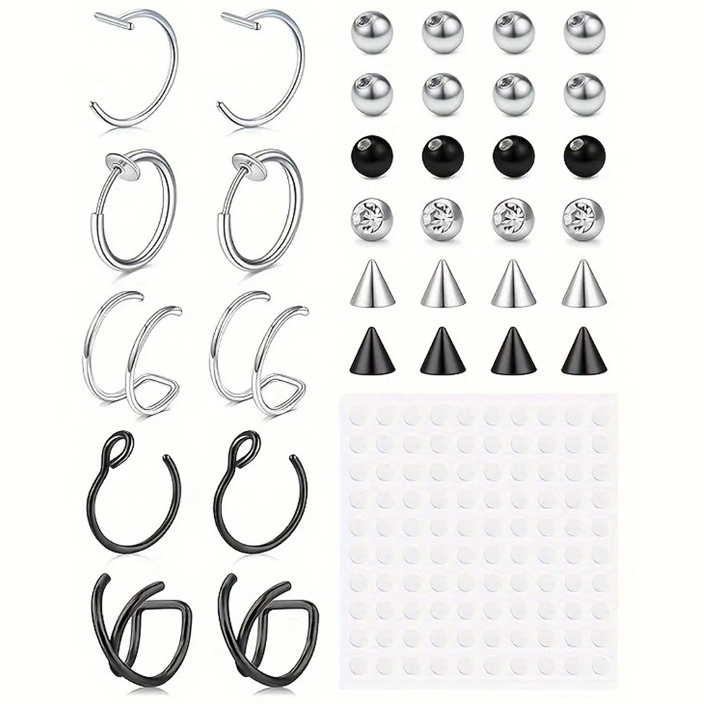 Body Jewelry Lip Ring - フェイクピアス、フェイクリップリング、フェイクノーズリング、フェイクスネークバイト、フェイクアイブロウピアス、イヤーカフクリップ、フェイクノーズイヤーリップスタッド