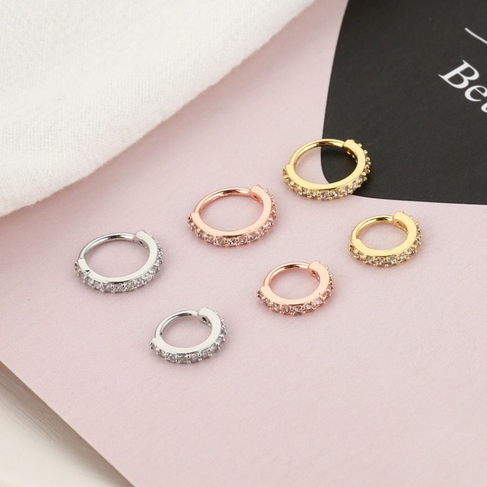 Body Jewelry Europe - パンク ラウンド キュービックジルコニア ノーズリング 低アレルギー性 欧米風
