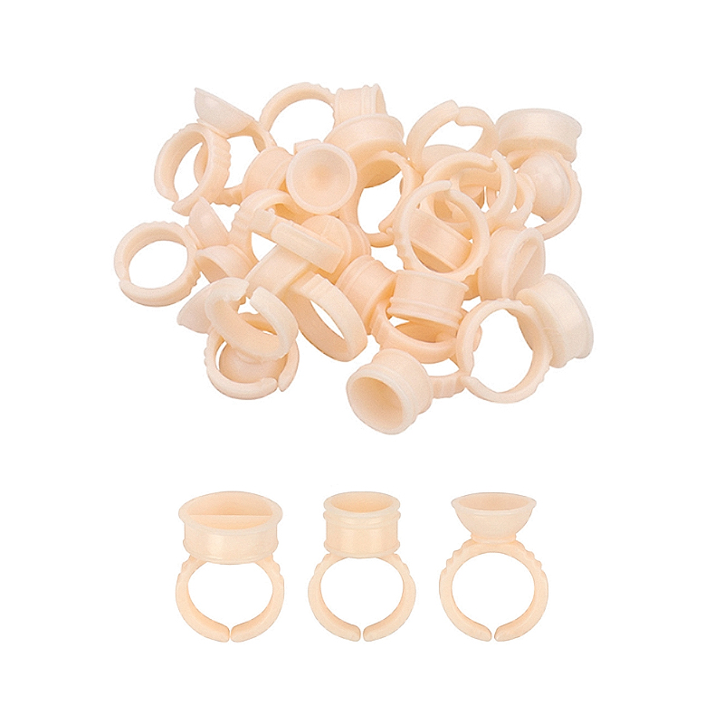 Body Jewelry Tattoo - 100/1000 個 Microblading 顔料接着剤リングタトゥーインクホルダー S/M/L 眉毛メイクアクセサリーまつげエクステンション接着剤カップ