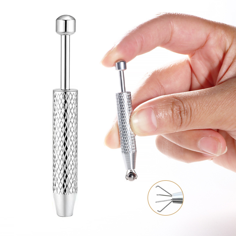 Body Jewelry Removal Tool - 1個入りステンレス製ピアスボールグラバーツール - リップ、鼻、耳軟骨の簡単な取り付け・取り外し用ボディピアスアクセサリー