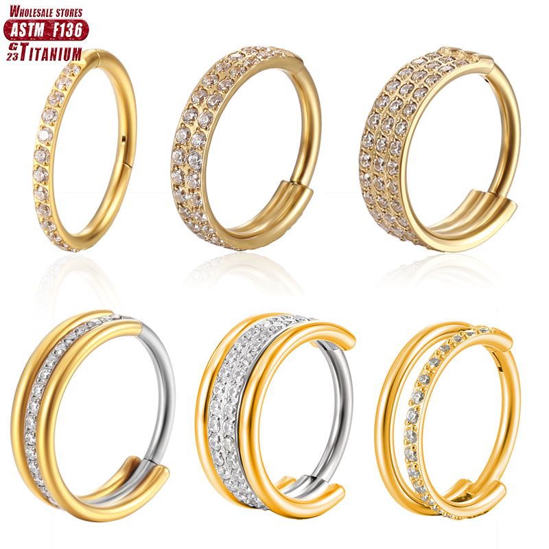 Clicker Ring Seamless - F136 チタンノーズリングインプラントグレードヒンジ付きシームレスイヤリングクリッカーフープリング軟骨ヘリックスルークセプタム Daith Tragus