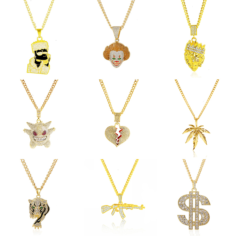 Body Jewelry Europe - 男性用クロスペンダントネックレス,男性用ジュエリー,ヨーロッパ,米国,ヒップホップ,エレガント,さまざまな色