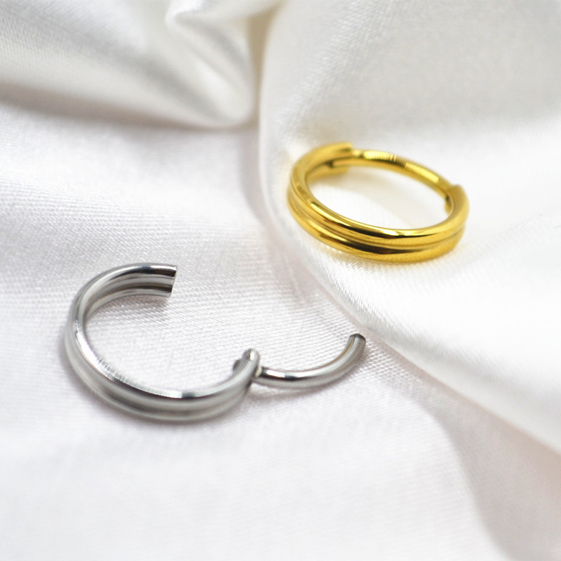 Clicker Ring Seamless - 20個入り 316Lステンレス鋼製 ピアス ヒンジ付き シームレス 鼻中隔クリッカー