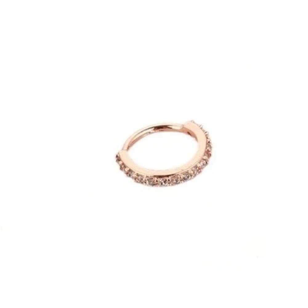 Body Jewelry Europe - パンク ラウンド キュービックジルコニア ノーズリング 欧米風 鼻中隔軟骨