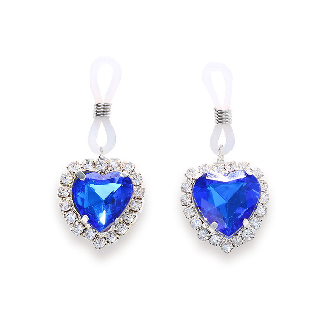 Body Jewelry Europe - ヨーロッパとアメリカのセクシーなビキニボディジュエリー、新しいラインストーンチェストチェーン、ファッショナブルなラブバストクリップ、カラフルなペンダント、愛を込めた装飾品