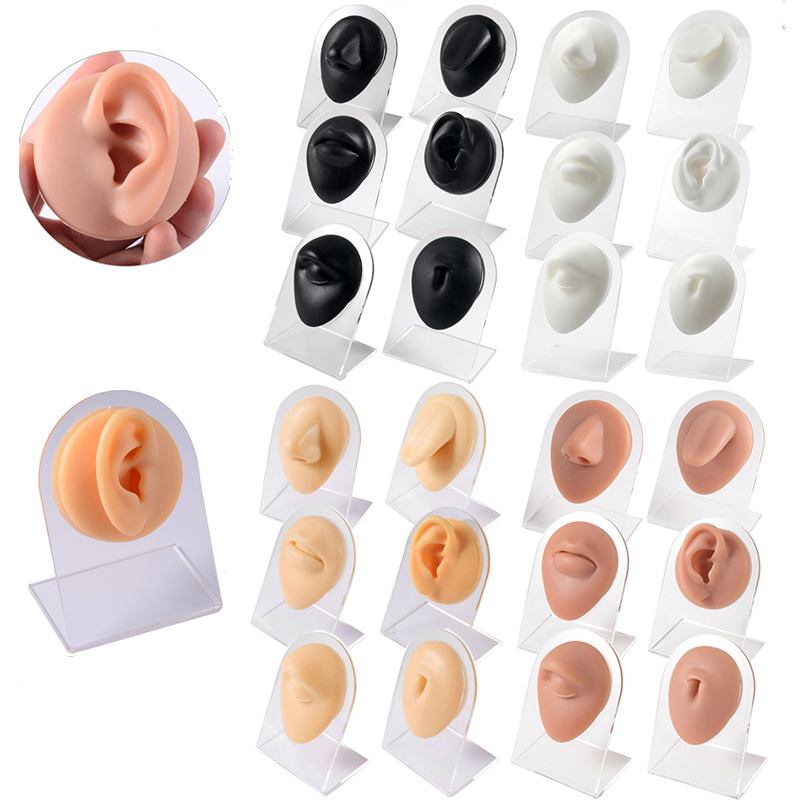 Body Jewelry Tool - 1PC ソフトシリコーンシミュレーション 1:1 耳鼻へそ乳首モデル練習ピアスツールジュエリーディスプレイ教育ツールアクセサリー