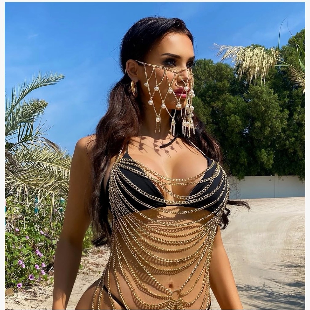 Body Jewelry Europe - ボディジュエリー ヨーロッパとアメリカのファッション オーバーサイズ 多層ブラチェーン セクシーな合金スカートチェーン ナイトクラブパーティー