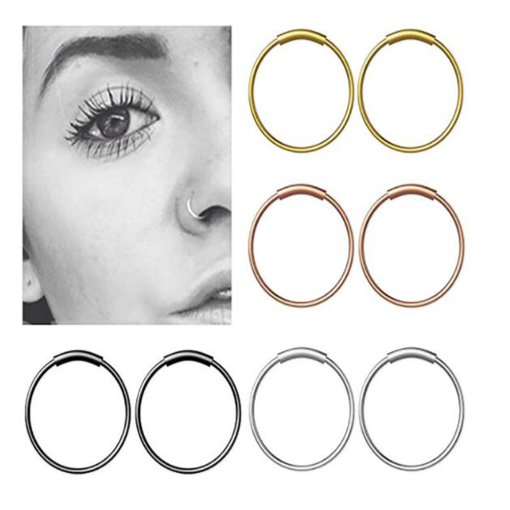 Body Jewelry Lip Ring - 3 ピース/ロット 316L サージカルスチール シームレス連続フープリング 鼻、眉毛、耳珠、リップ、耳用リング、6mm