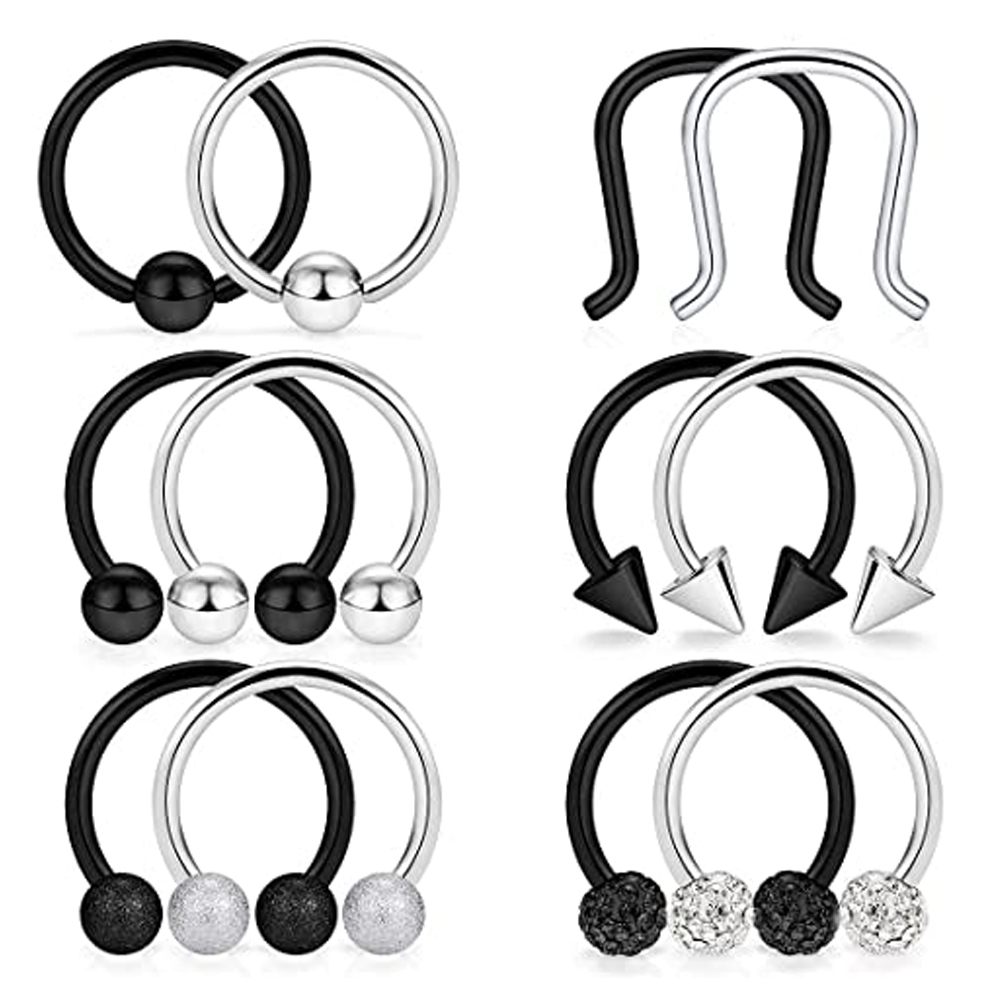 Clicker Ring Seamless - ステンレス鋼ヒンジシームレスセプタムフープ鼻リング馬蹄リング軟骨daith珠クリッカーボディピアスジュエリークリア