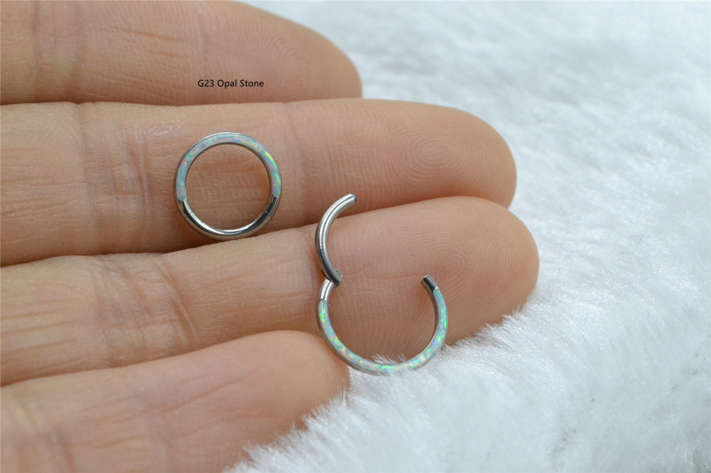 10 ピース/ロット G23 チタンオパール石シームレスヒン - Clicker Ring Seamless のレビューと価格