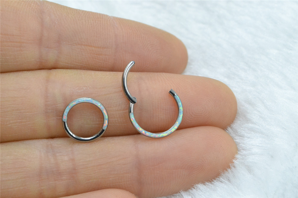 10 ピース/ロット G23 チタンオパール石シームレスヒン - Clicker Ring Seamless のレビューと価格