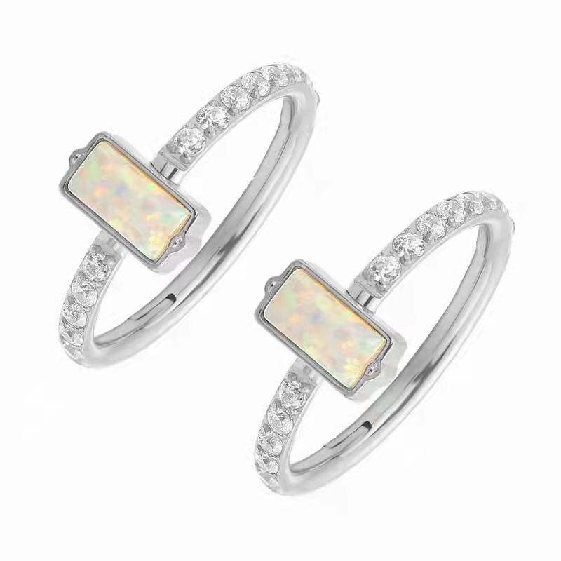 10 個 316L サージカルスチールオパール CZ 16  - Clicker Ring Seamless のレビューと価格