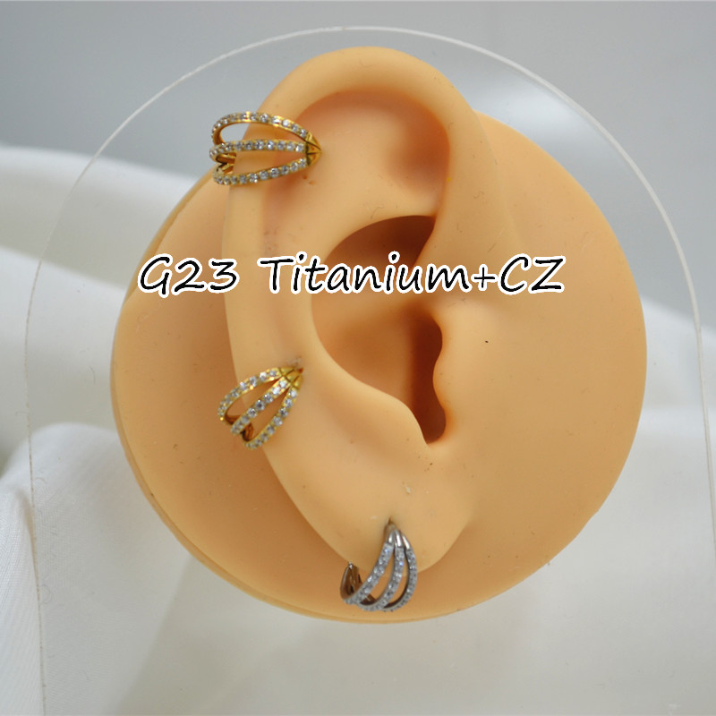 10個入り 16G CZ G23 チタン製ノーズシームレスヒ - Clicker Ring Seamless のレビューと価格