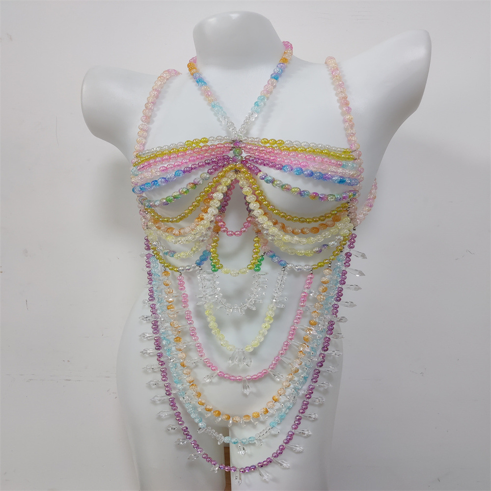 女性用アクリル多層スパイスチューブトップ、手作りパールボディ - Body Jewelry Europe のレビューと価格