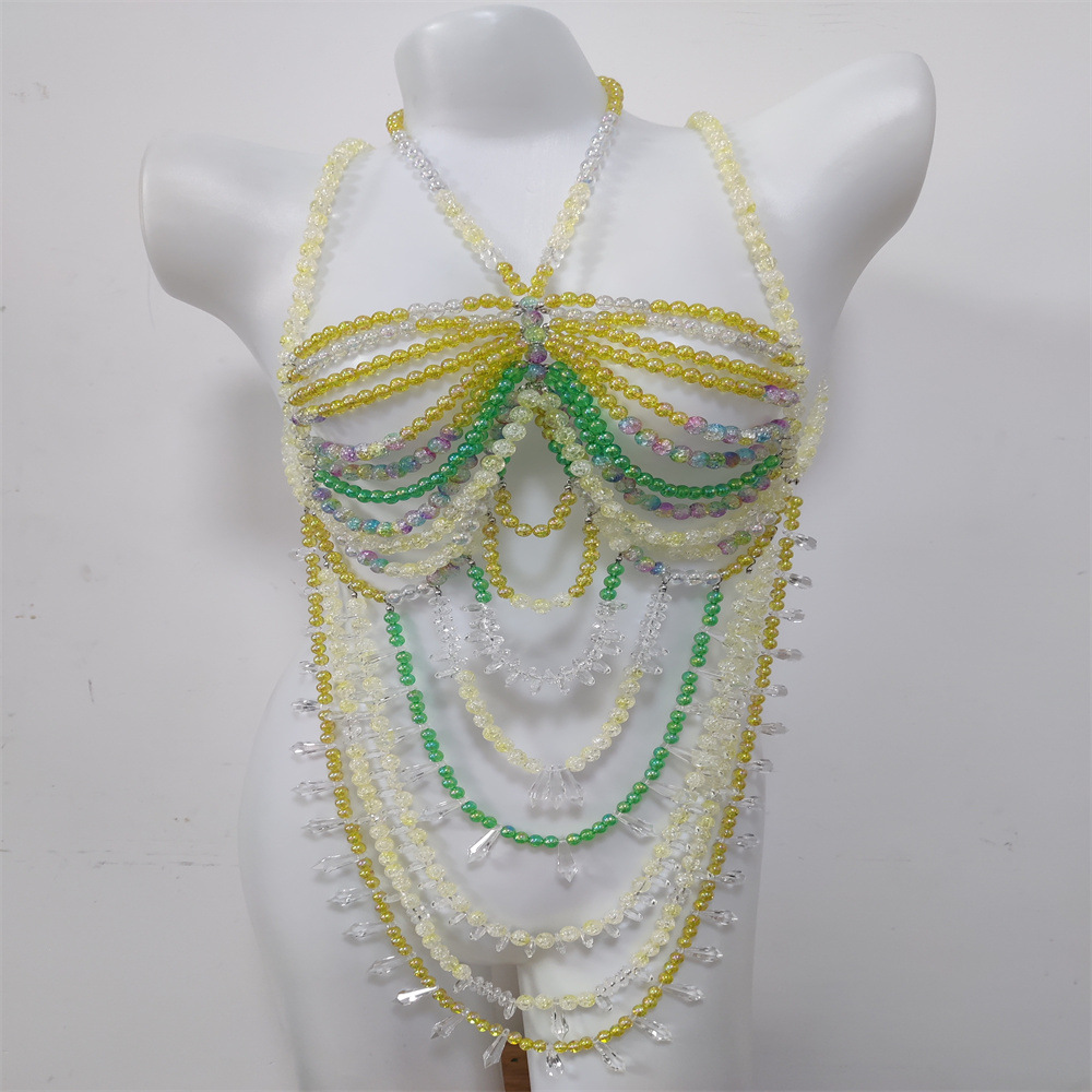 女性用アクリル多層スパイスチューブトップ、手作りパールボディ - Body Jewelry Europe のレビューと価格