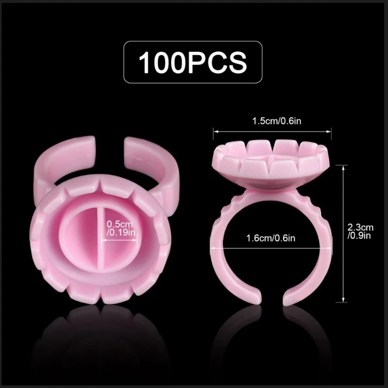 100 個使い捨てまつげ接着剤リングカップタトゥー顔料ホルダ - Body Jewelry Tattoo のレビューと価格