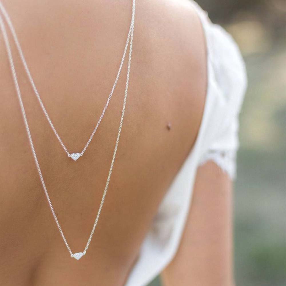 2層のハート型チェーン,ロマンチックなペンダント,自由奔放に - Body Jewelry Charms のレビューと価格