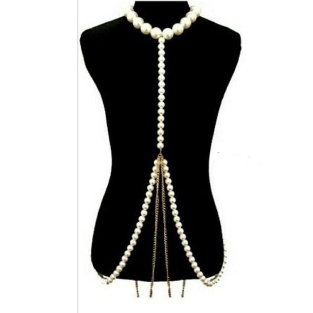 豪華なパールゴールドチェーンボディチェーン、ファッショナブル - Body Jewelry Charms のレビューと価格