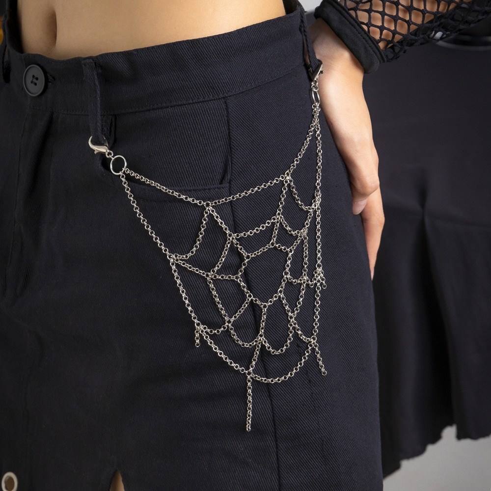 ゴシックパンクスライバーカラークモの巣ズボンチェーン男性女性 - Body Jewelry Charms のレビューと価格