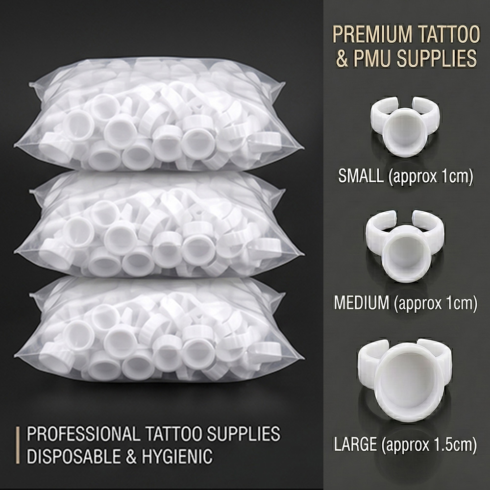 タトゥーインクリングカップ使い捨てプラスチック顔料カップ調整 - Body Jewelry Tattoo のレビューと価格