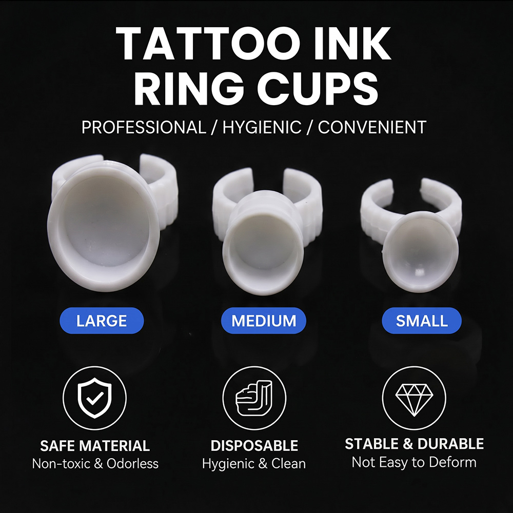 タトゥーインクリングカップ使い捨てプラスチック顔料カップ調整 - Body Jewelry Tattoo のレビューと価格
