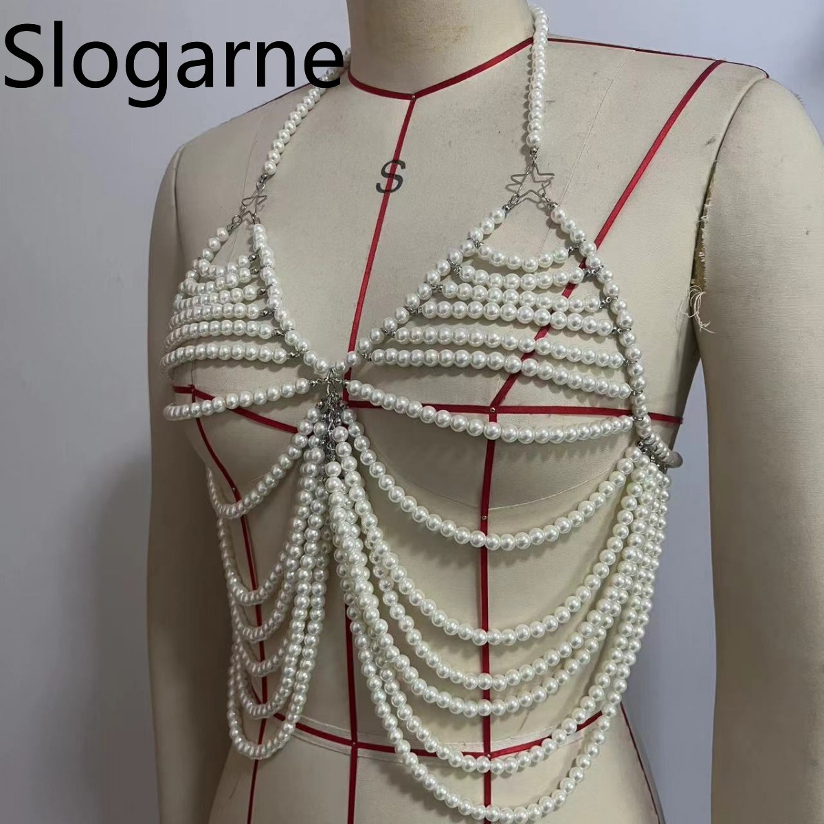 女性用セクシーパールボディチェーンジュエリーブラヨーロッパレ - Body Jewelry Europe のレビューと価格