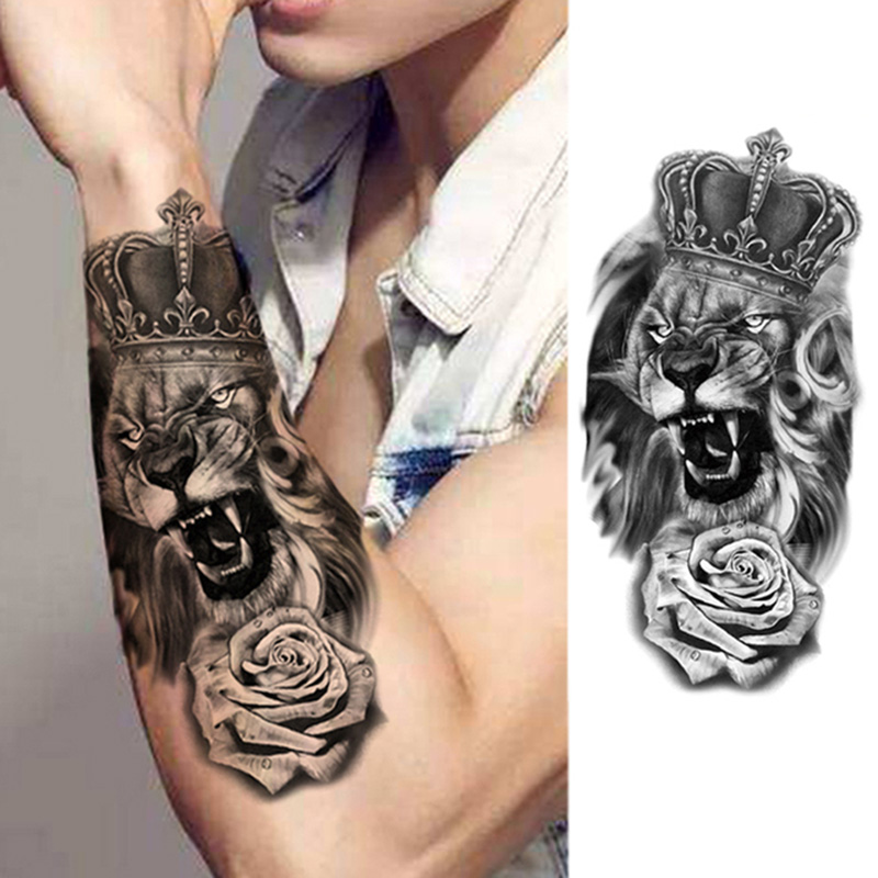 男性と女性のための一時的な入れ墨のステッカー,大きな虎,ライ - Body Jewelry Tattoo のレビューと価格