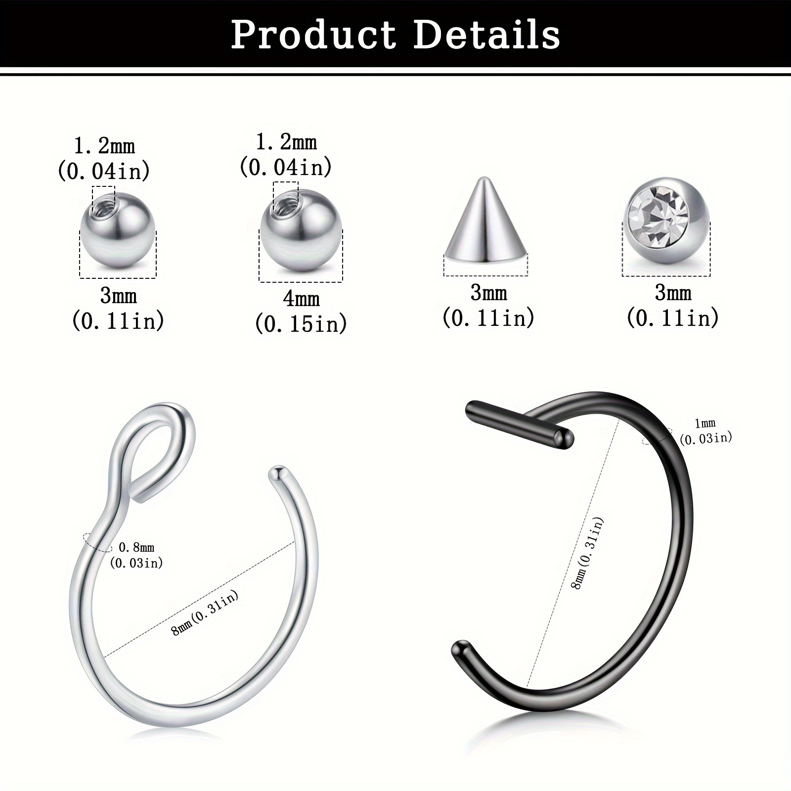 フェイクピアス、フェイクリップリング、フェイクノーズリング、 - Body Jewelry Lip Ring のレビューと価格