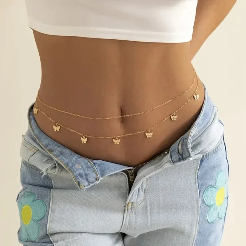 女性用バタフライチェーン,セクシーなベリーベルト,ボディジュ - Body Jewelry Charms のレビューと価格