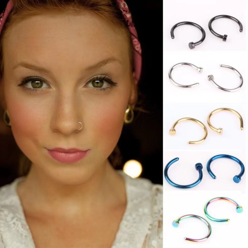 6個/ロット パンクジュエリー フェイクノーズリング フープ - Body Jewelry Lip Ring のレビューと価格