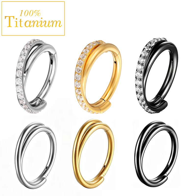 インプラントグレードG23チタン製イヤリング、ヒンジ付きシー - Clicker Ring Seamless のレビューと価格