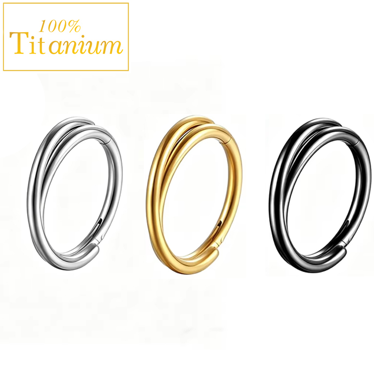 インプラントグレードG23チタン製イヤリング、ヒンジ付きシー - Clicker Ring Seamless のレビューと価格