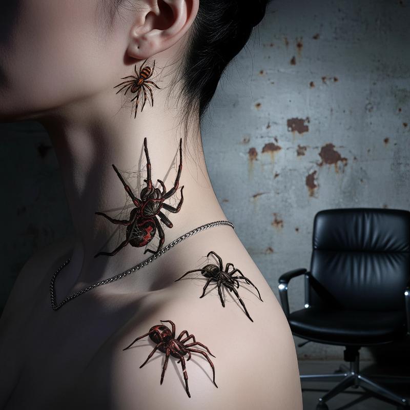 ハロウィン用防水一時的なタトゥーステッカー5枚セット、女性男 - Body Jewelry Tattoo のレビューと価格