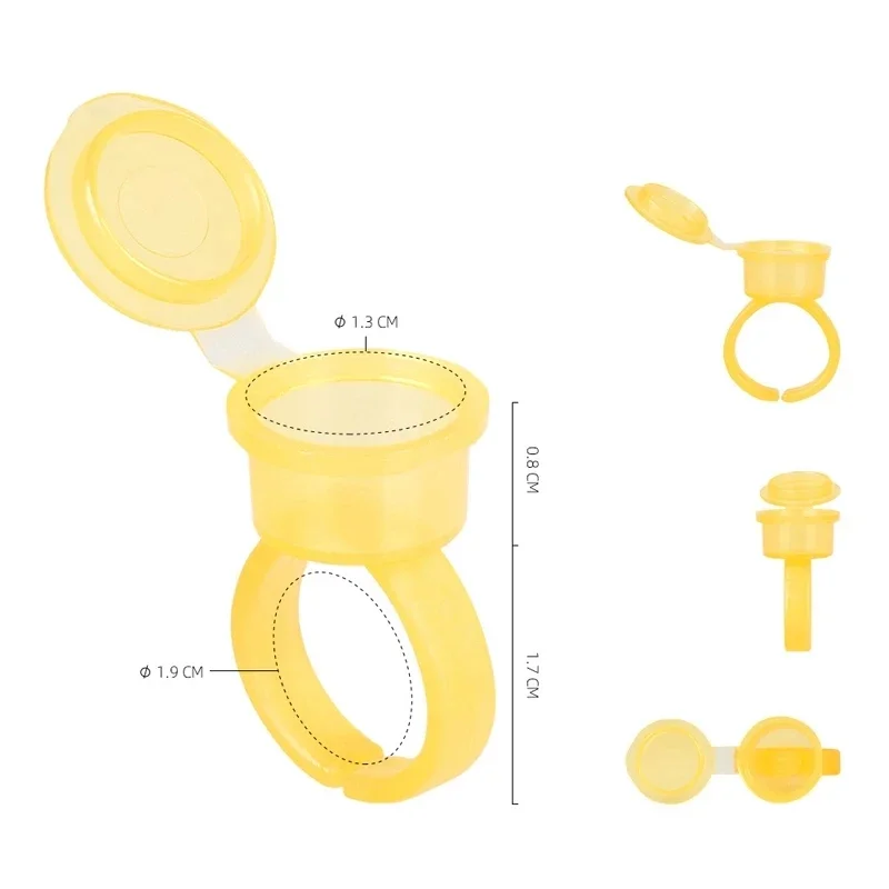 50 個タトゥー顔料インクリングカップまつげ拡張接着剤ホルダ - Body Jewelry Tattoo のレビューと価格
