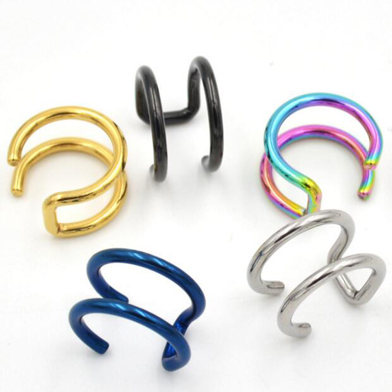 2個セット 316Lステンレス製 クリップ式イヤーカフ ヘリ - Body Jewelry Lip Ring のレビューと価格