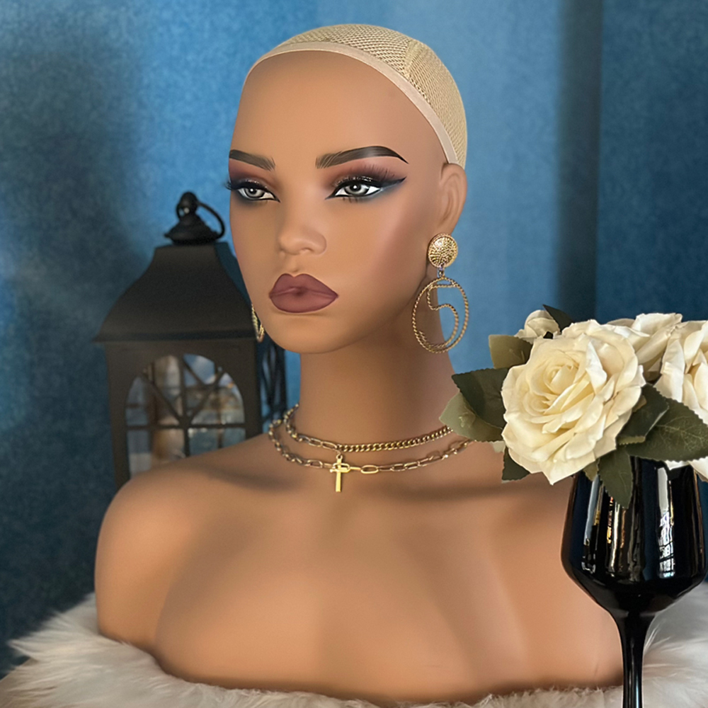 ヨーロッパのリアルなマネキンヘッド、肩付き、1個、赤い唇、ハ - Body Jewelry Europe のレビューと価格