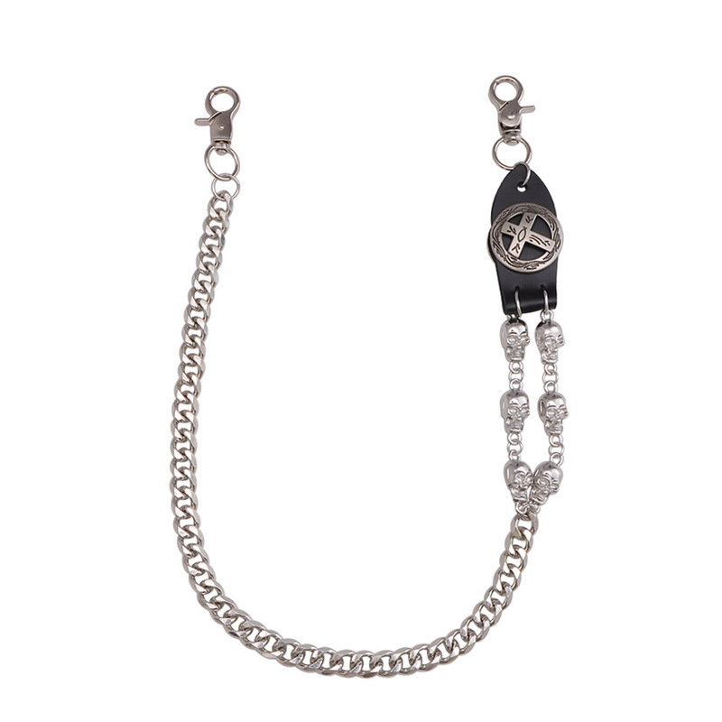 多層パンツチェーン レザークロス スカルチャーム ウエストチ - Body Jewelry Charms のレビューと価格