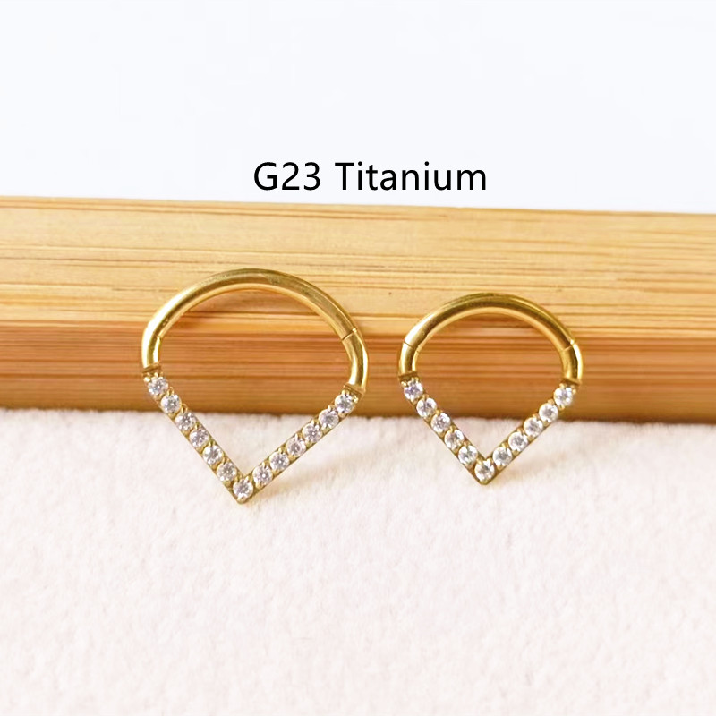 10個入り G23チタン F136 CZハートノーズ シーム - Clicker Ring Seamless のレビューと価格