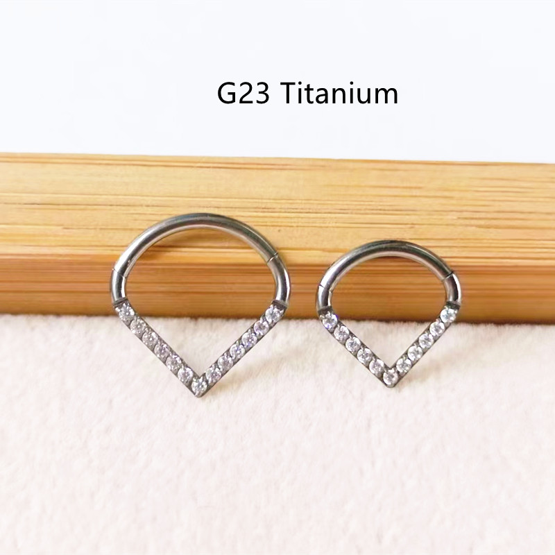 10個入り G23チタン F136 CZハートノーズ シーム - Clicker Ring Seamless のレビューと価格