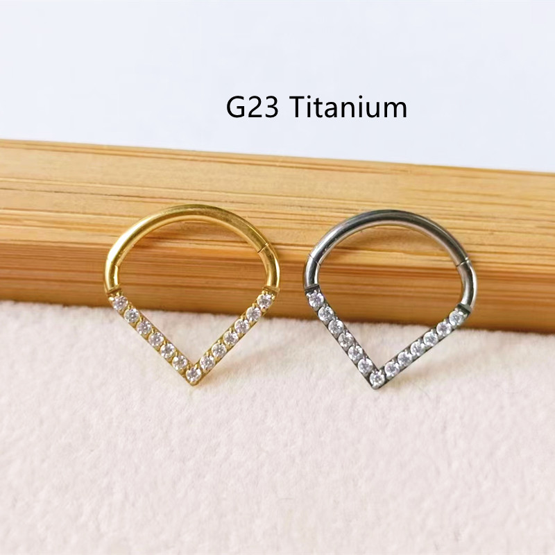 10個入り G23チタン F136 CZハートノーズ シーム - Clicker Ring Seamless のレビューと価格