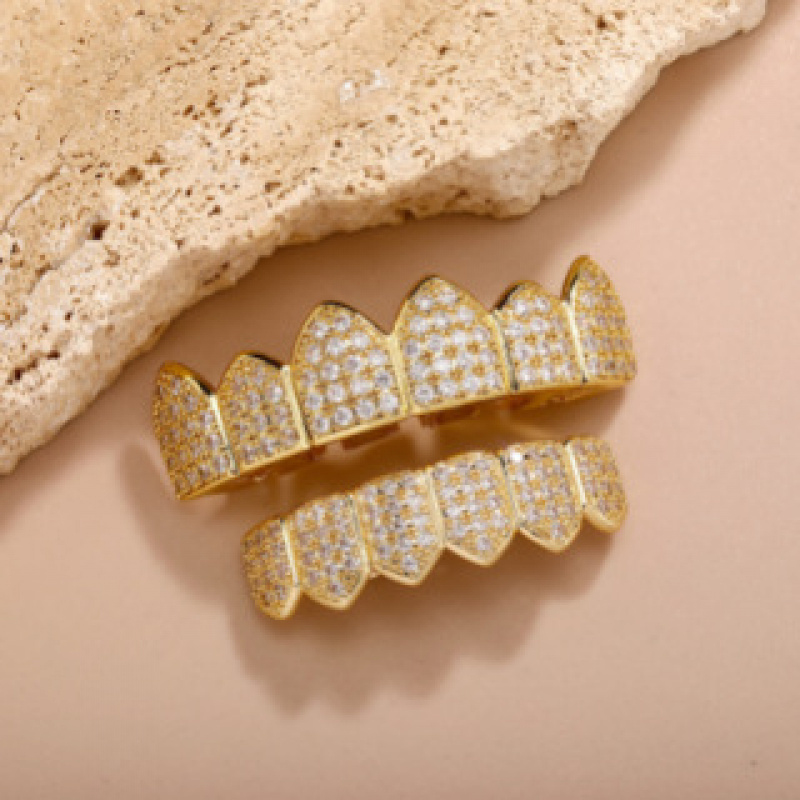 新作高級ラグジュアリーフルダイヤモンドメッキ本金ジルコニア歯 - Body Jewelry Real Diamonds のレビューと価格
