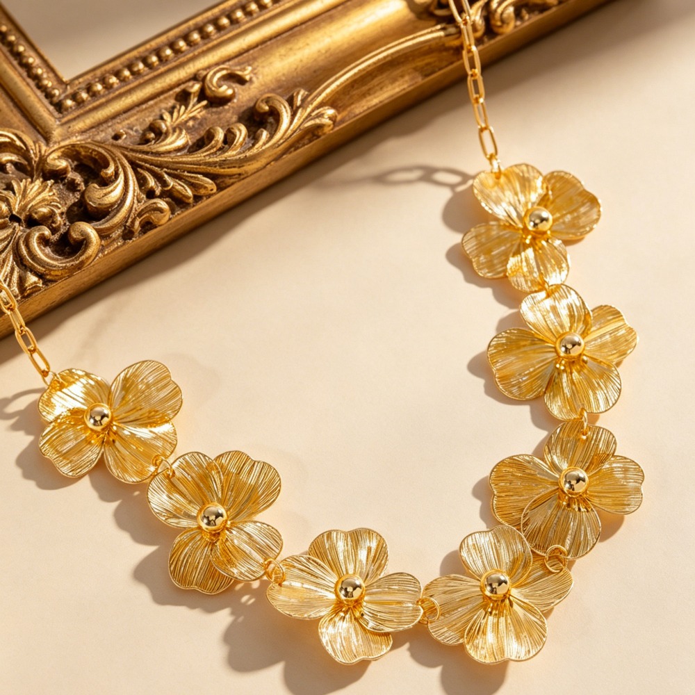 ボヘミアンスイートゴールドカラーメタルフラワースプライスウエ - Body Jewelry Charms のレビューと価格