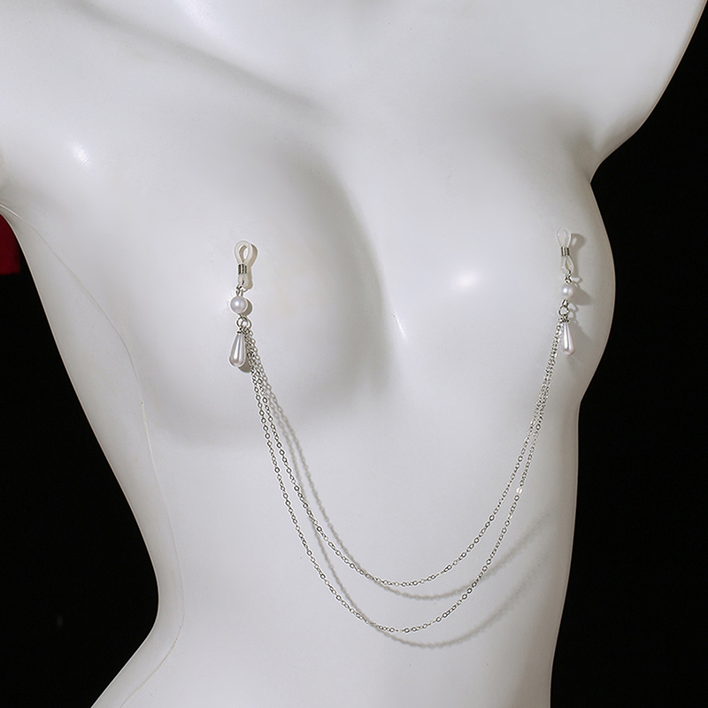 セクシーなメタルパールタッセルチェストチェーン女性のためのト - Body Jewelry Charms のレビューと価格