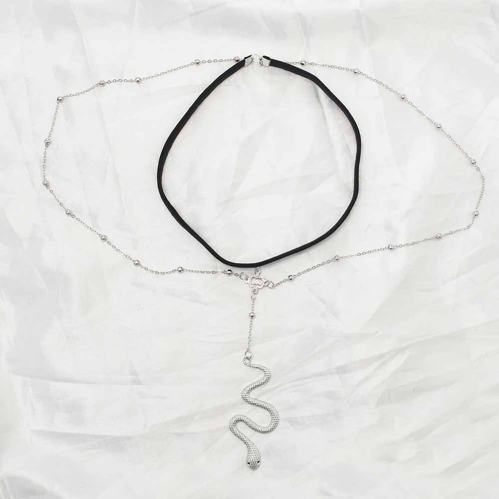 ボホジュエリー-女性用ゴールドシルバーカラースネークのペンダ - Body Jewelry Stores のレビューと価格