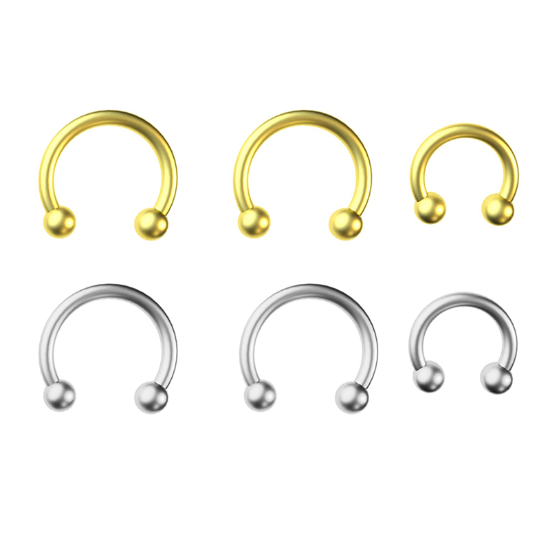 5個/ロット ステンレス鋼 18G ホースシュー型 サークル - Body Jewelry Lip Ring のレビューと価格