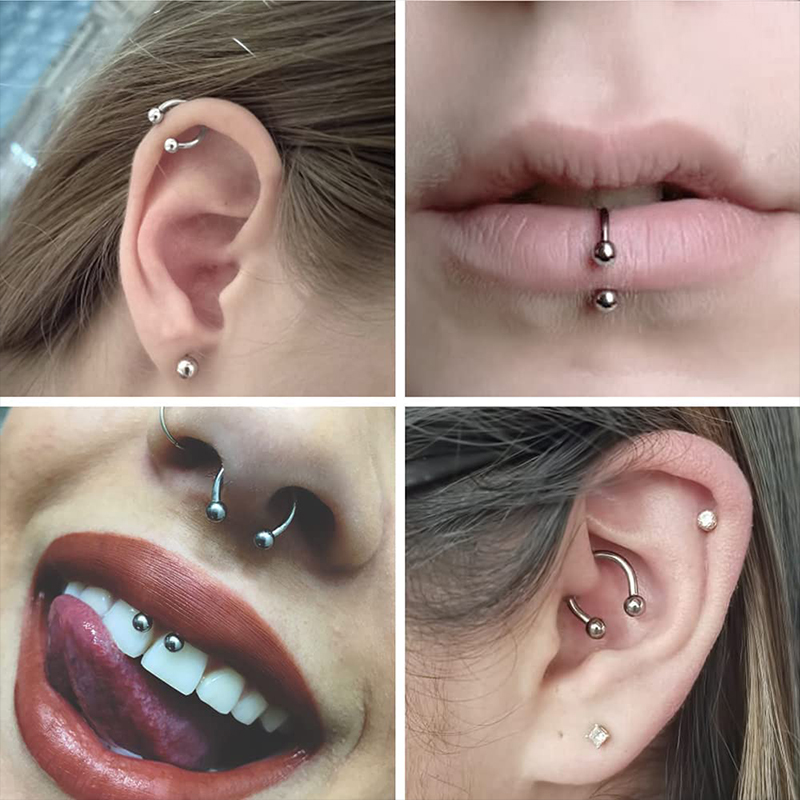 5個/ロット ステンレス鋼 18G ホースシュー型 サークル - Body Jewelry Lip Ring のレビューと価格