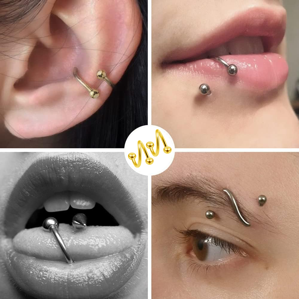 女性用 スパイラル イヤリング ピアス ジュエリー マルチユ - Body Jewelry Lip Ring のレビューと価格