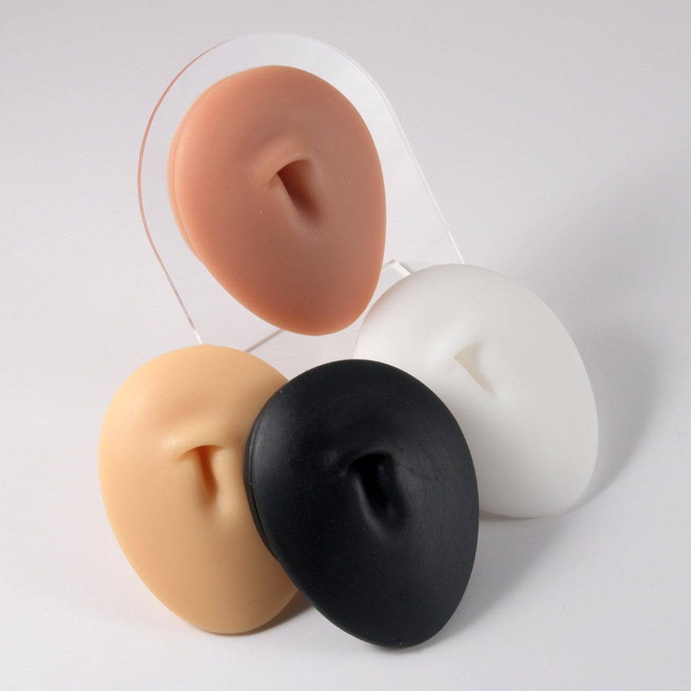 1PC ソフトシリコーンシミュレーション 1:1 耳鼻へそ乳 - Body Jewelry Tool のレビューと価格